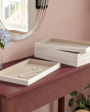 5-Piece Stackable Tray Set, White