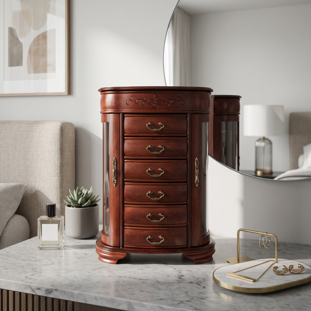 Patricia Jewelry Cabinet ~ Dark Cherry