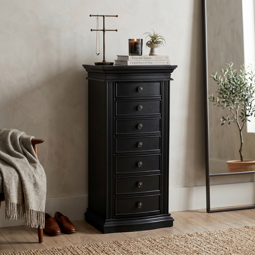 Landry Jewelry Armoire ~ Antiqued Black