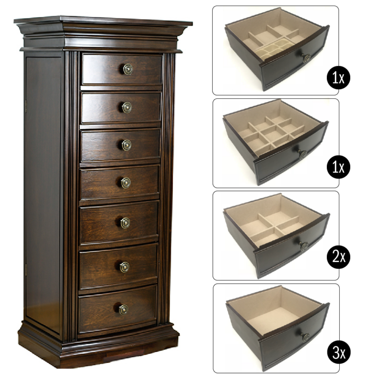 Landry Jewelry Armoire ~ Dark Walnut