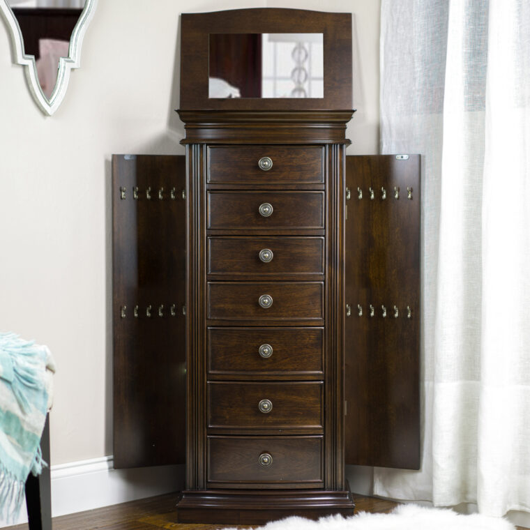 Landry Jewelry Armoire ~ Dark Walnut