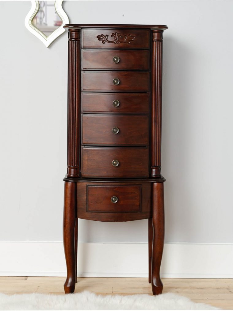 Hillary Jewelry Armoire Rich Walnut Hives and Honey