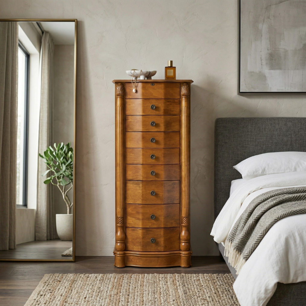 Florence Jewelry Armoire ~ Walnut