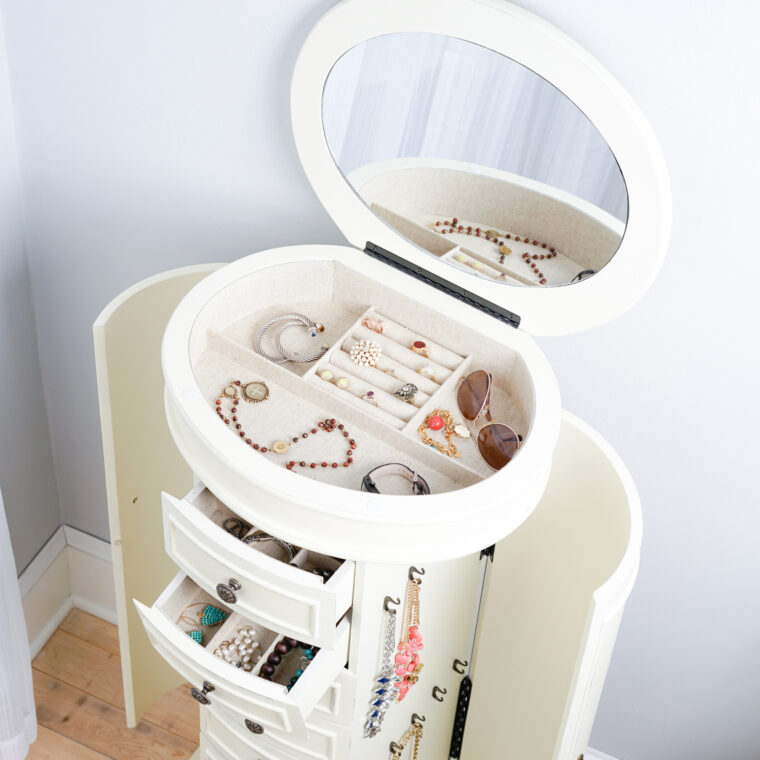Sabrina Jewelry Armoire ~ Tuscan White