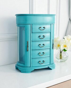 Daphne Wood Jewelry Box ~ Turquoise