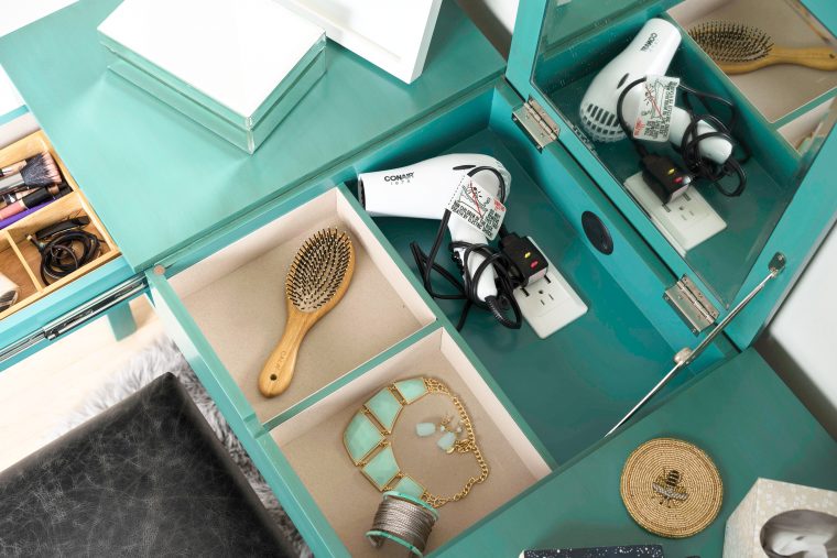 Ainsley Vanity Desk ~ Turquoise - Hives and Honey