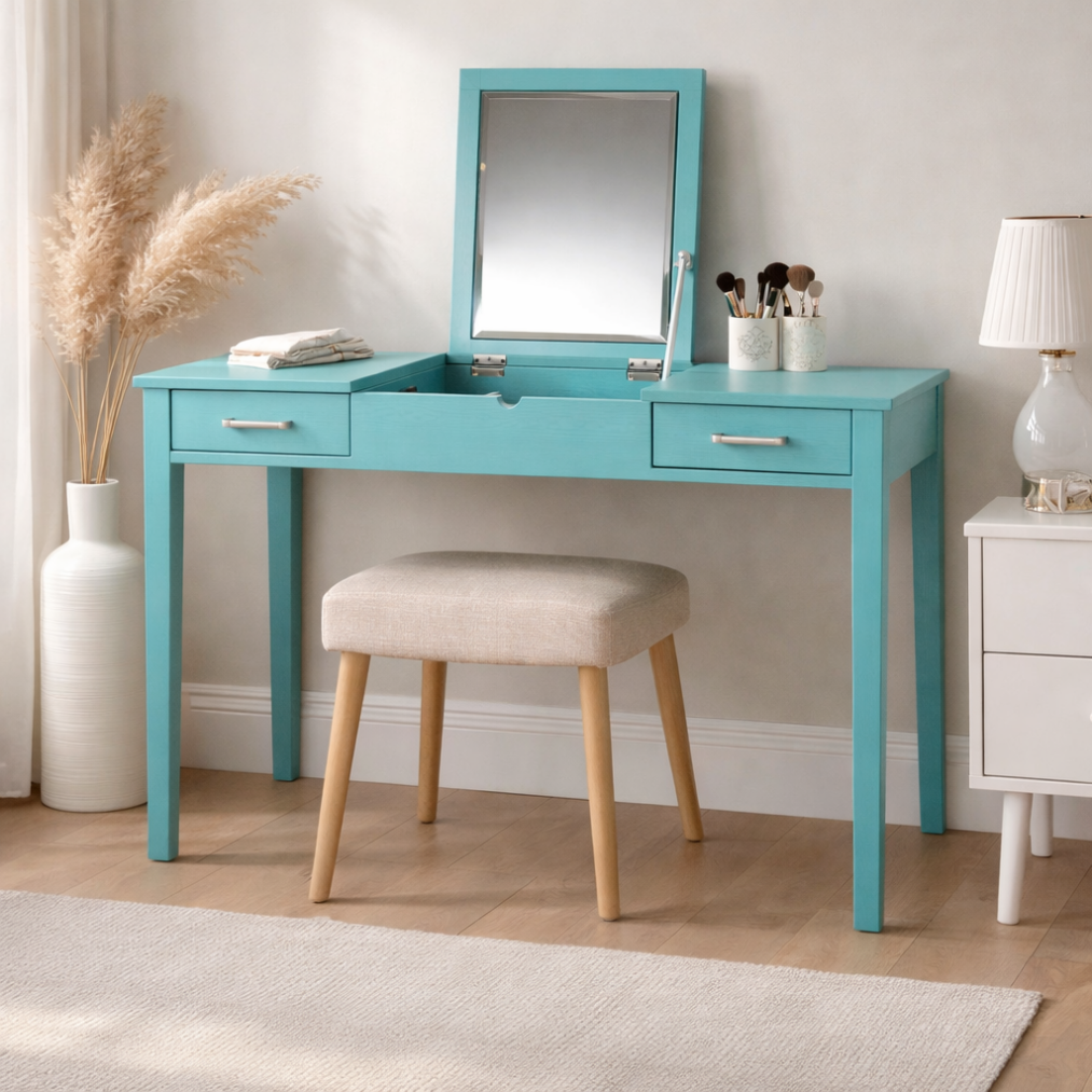 Ainsley Vanity Desk ~ Turquoise
