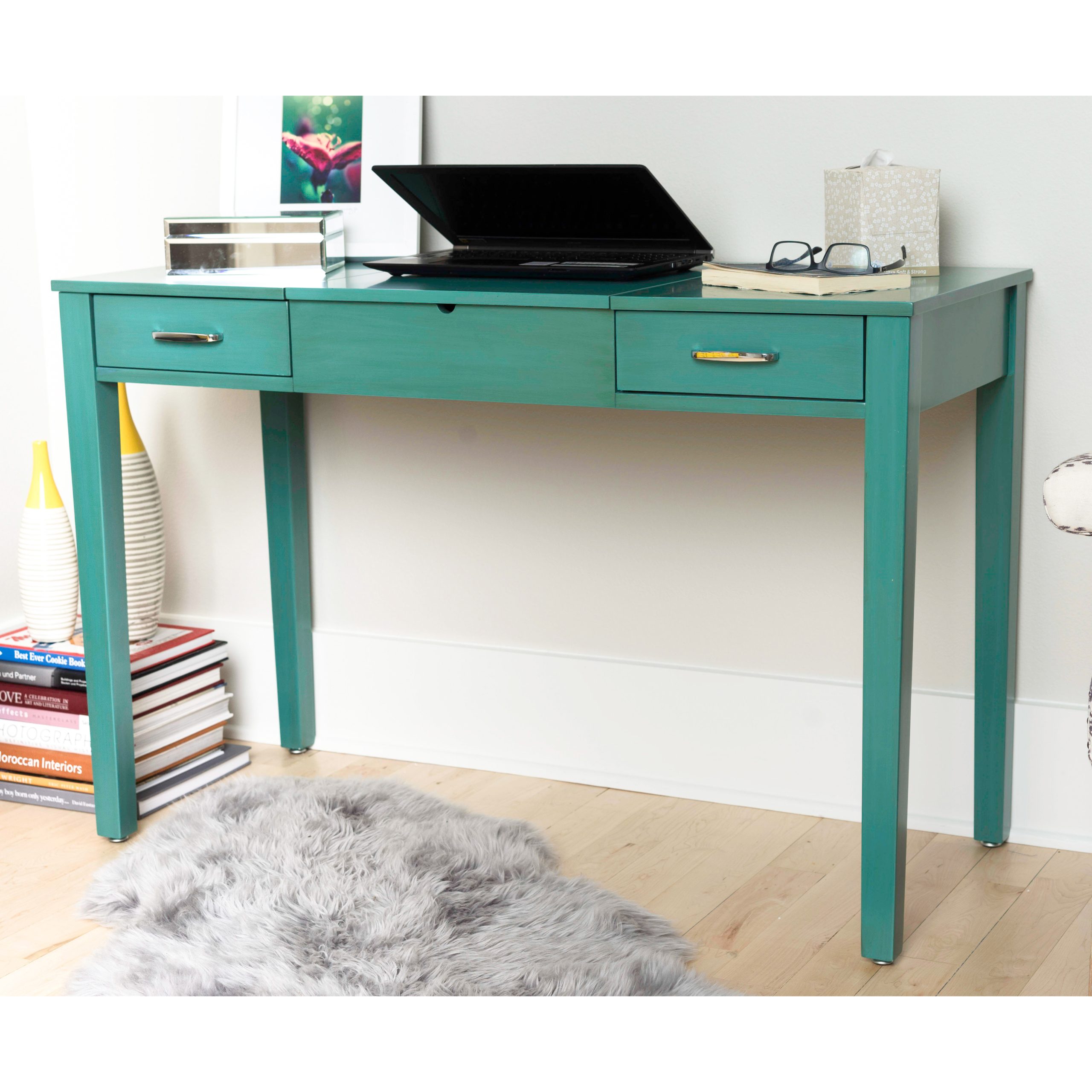 Ainsley Vanity Desk Turquoise Hives And Honey