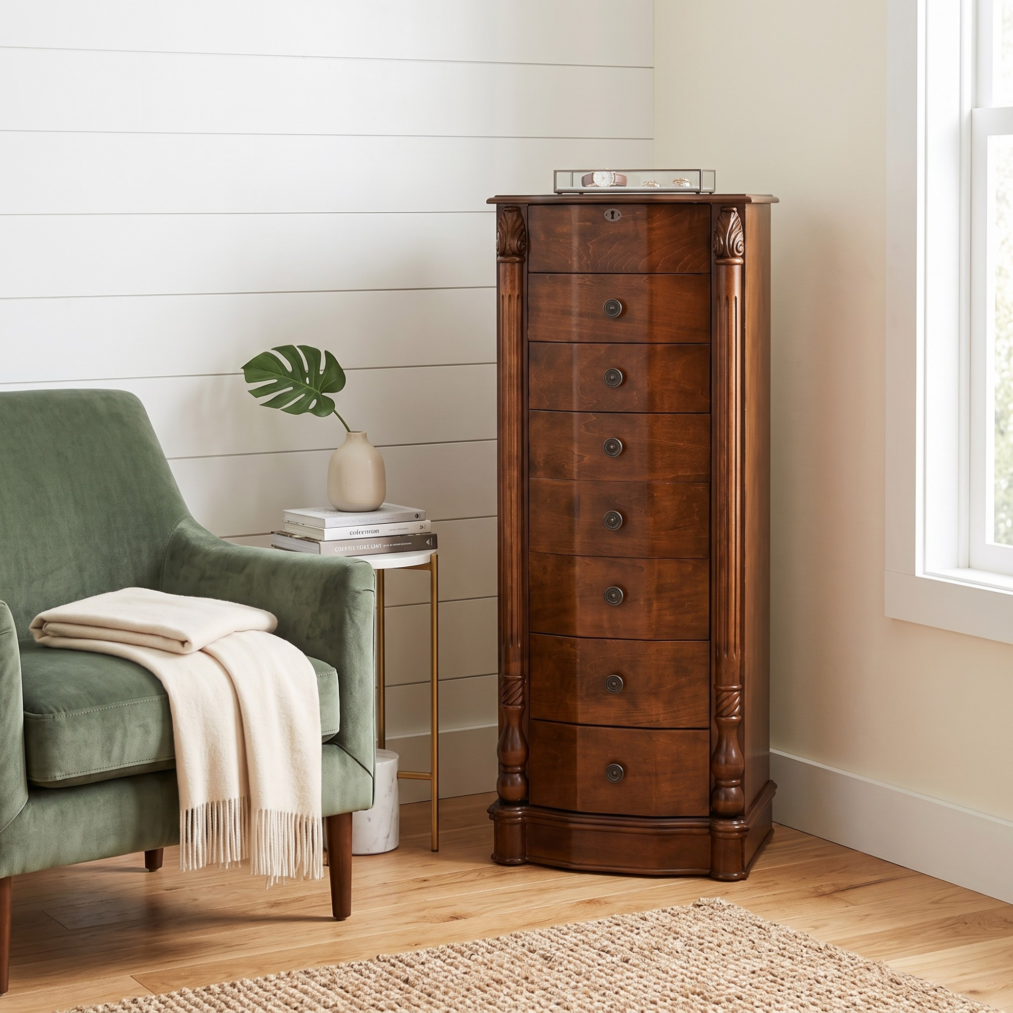 Antoinette Jewelry Armoire ~ Rich Walnut