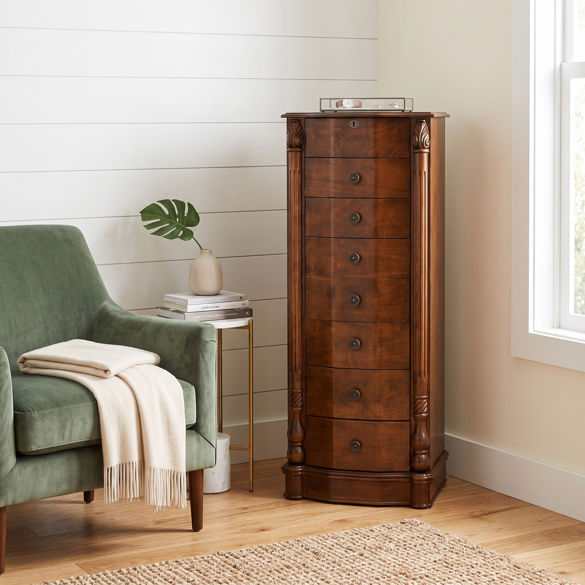 レネットエミラベル reinette ペアピアス 蝶 標本 シャンデリア Antoinette Jewelry Armoire ~ Rich Walnut - Hives And Honey