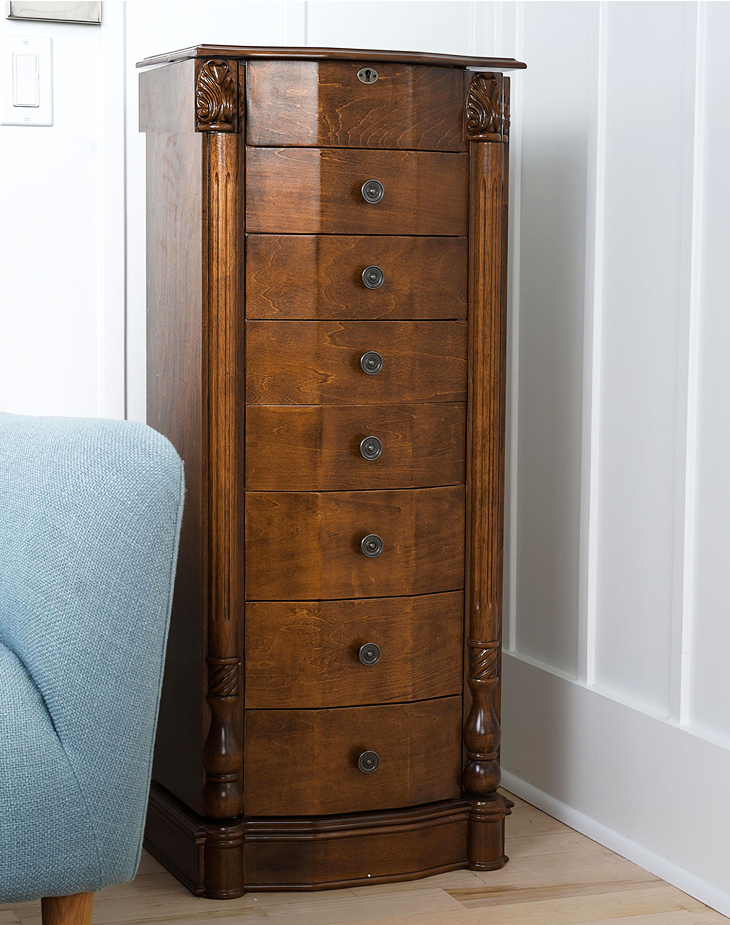 Antoinette Jewelry Armoire Rich Walnut Hives And Honey