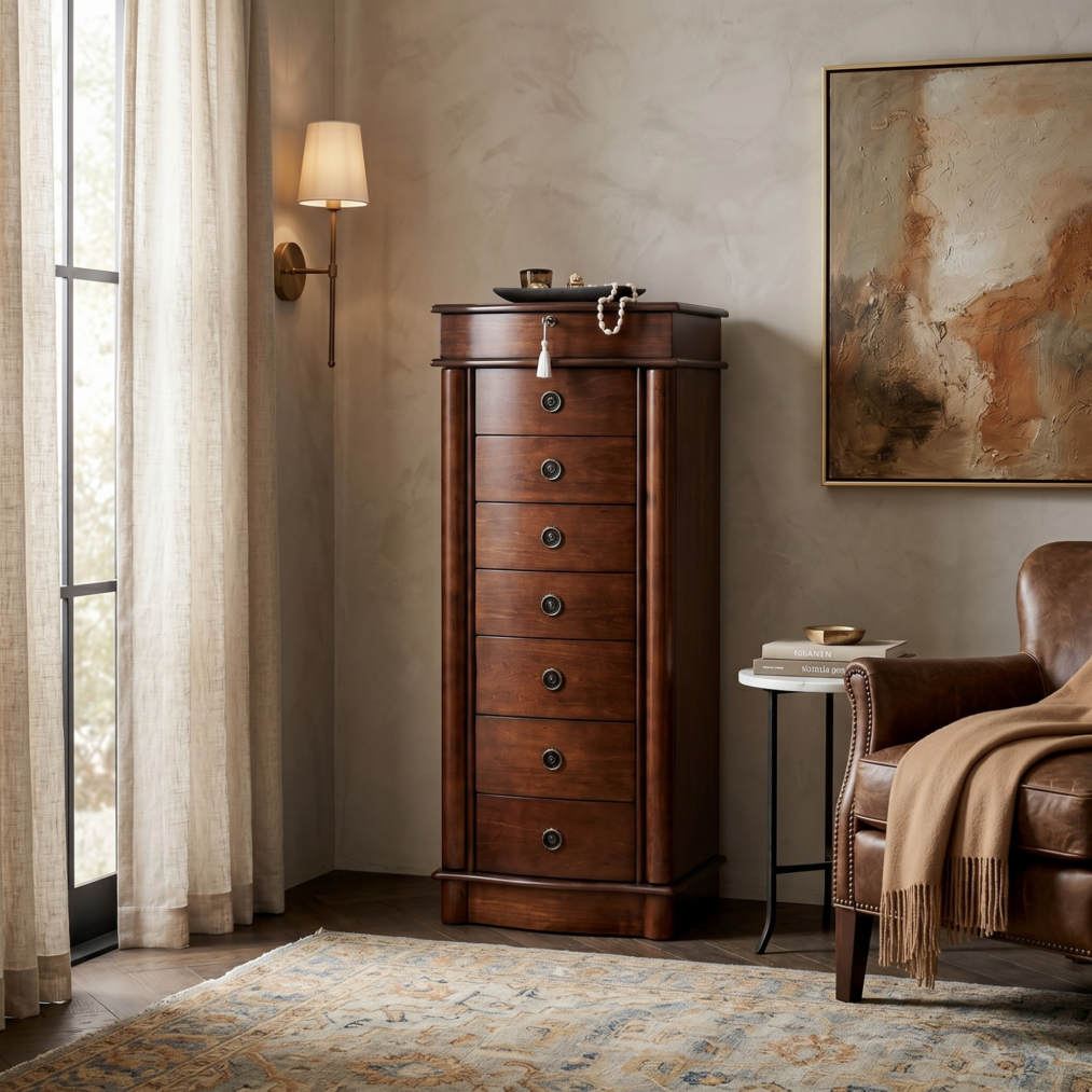 Naomi Jewelry Armoire ~ Walnut