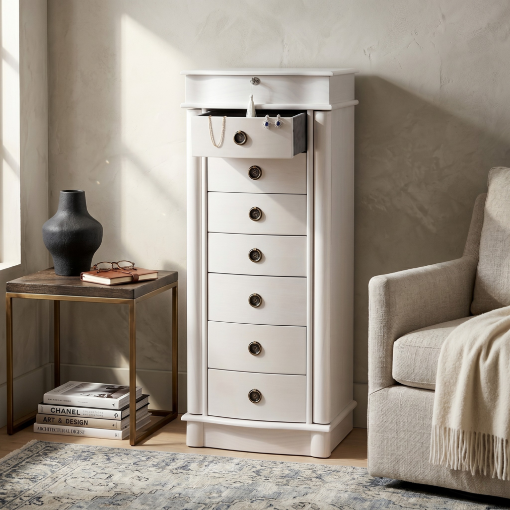 Naomi Jewelry Armoire ~ White