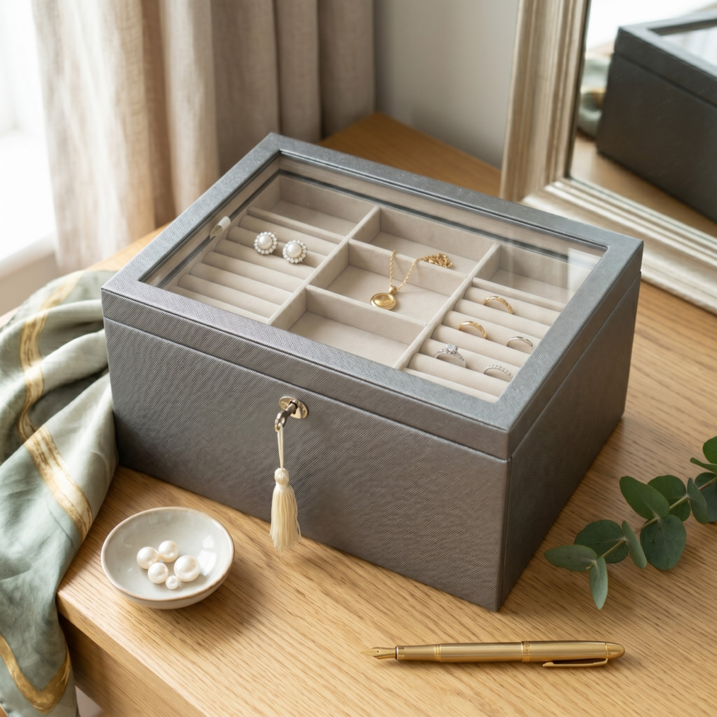 Emily Jewelry Box ~ Pewter