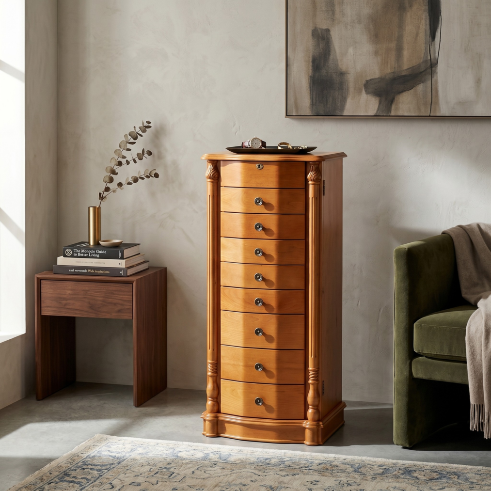 Florence Jewelry Armoire ~  Oak