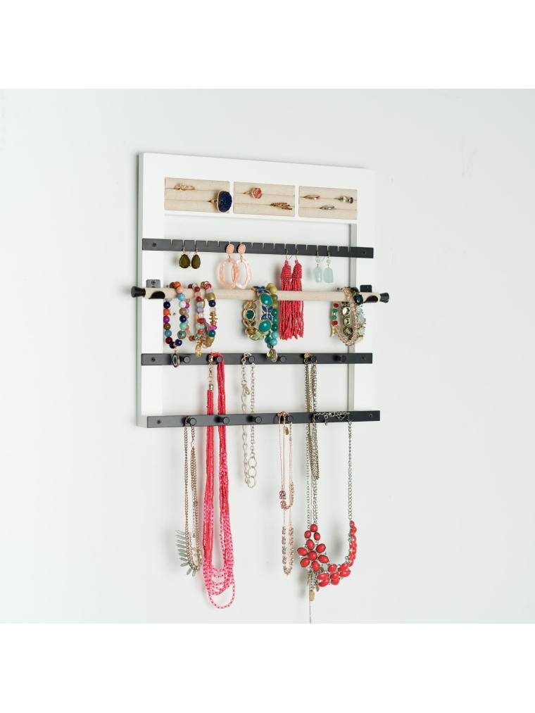 Tori Hanging Jewelry Display Organizer ~ White