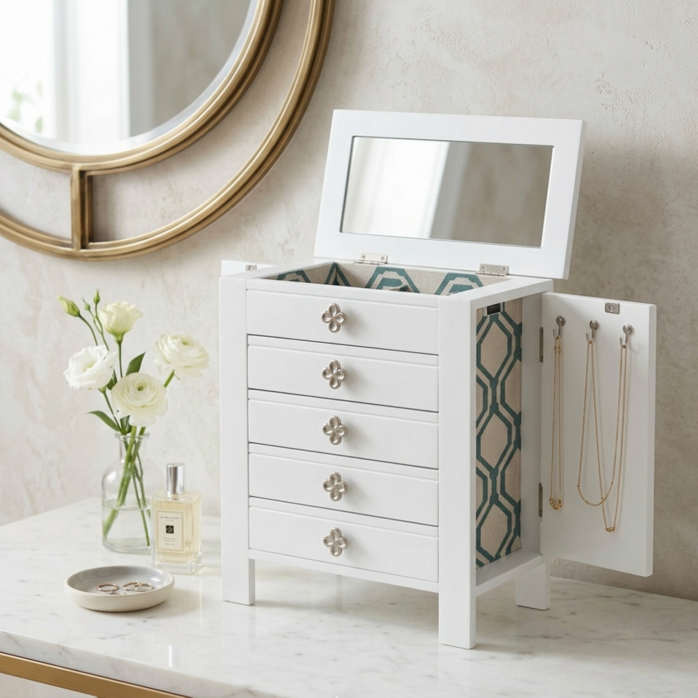 Emma Jewelry Chest ~ White