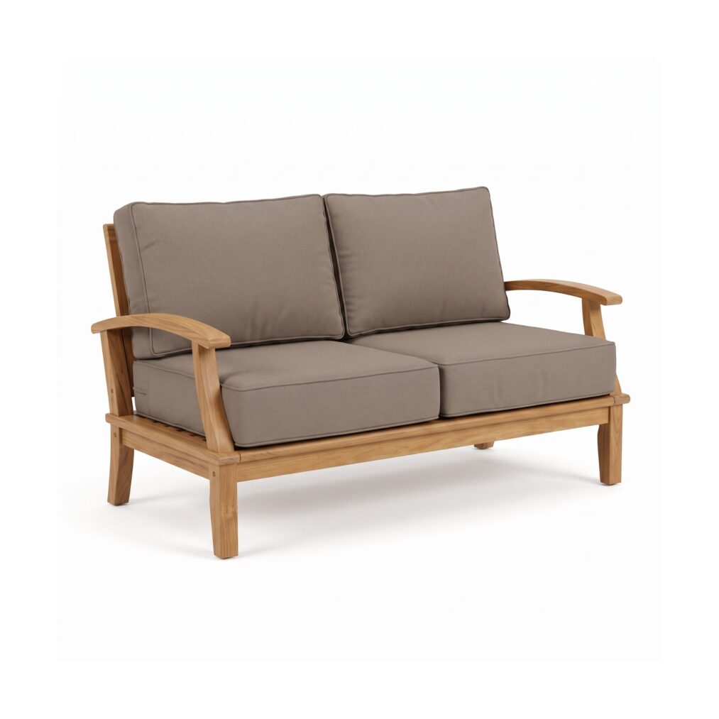 Pavilion 57-Inch Teak Sofa, Tan