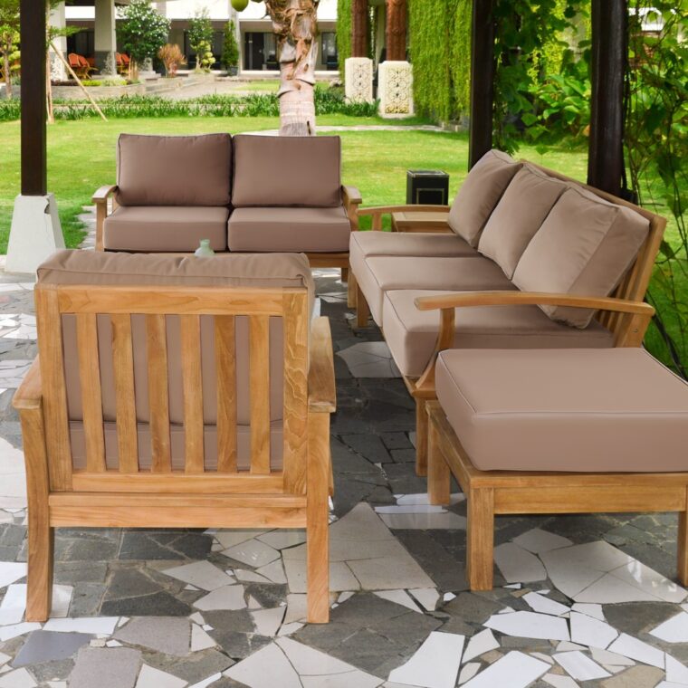 Pavilion Teak Lounge Chair, Tan