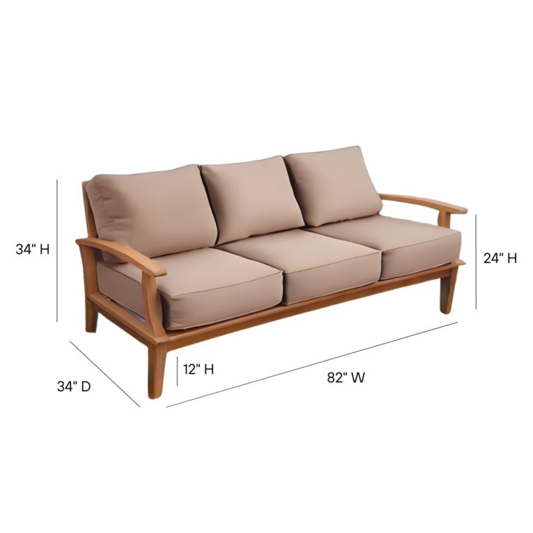 Pavilion 82-Inch Teak Sofa, Tan