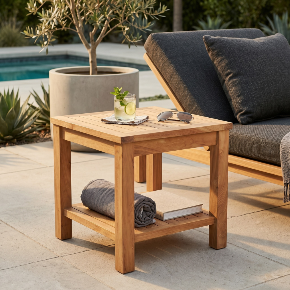 Pavilion Teak Square Side Table