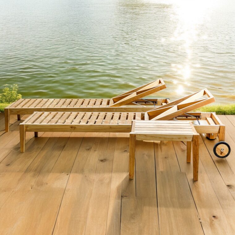 Clearwater 3-Piece Chaise Lounger & Side Table Set