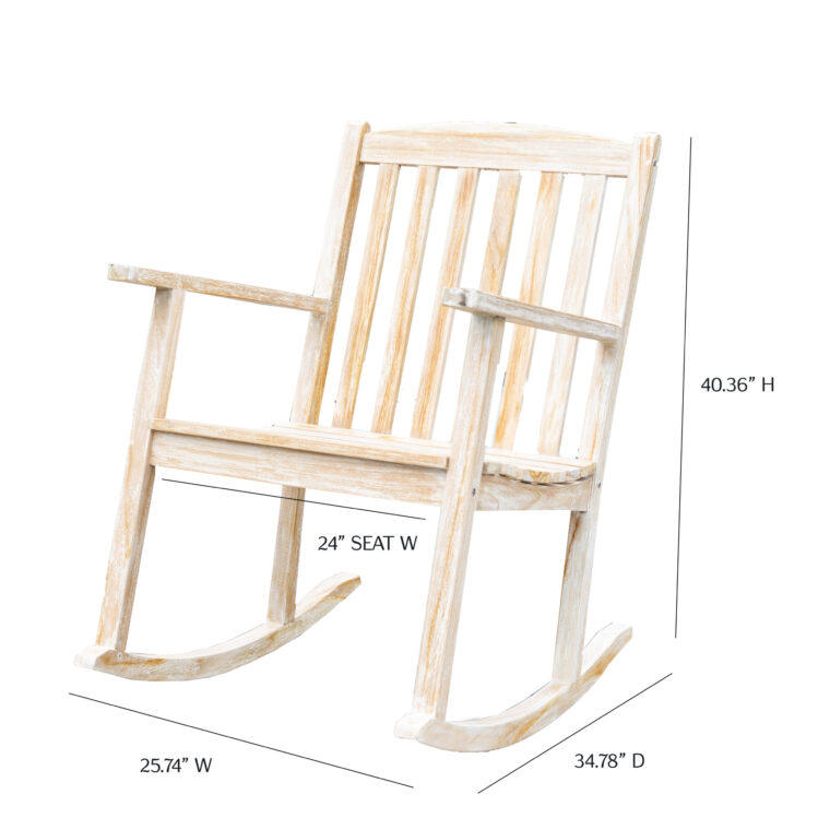Monterey Teak Rocking Chair, White Wash