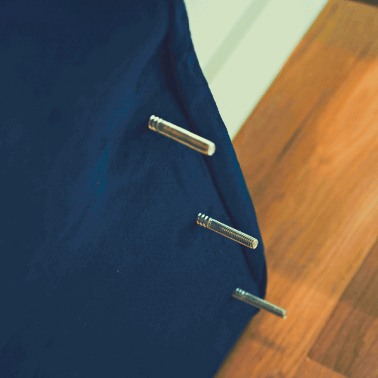 Uptown King Size Bed, Blue Velvet