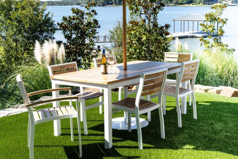 Catalina Teak Rectangle Dining Table, White