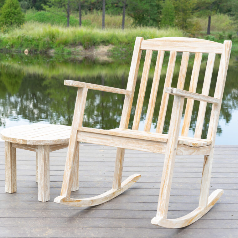 Monterey Teak Rocking Chair, White Wash