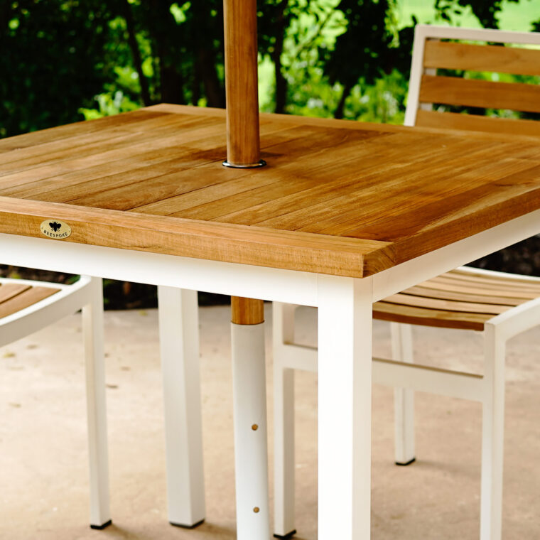 Catalina Teak Square Dining Table, White