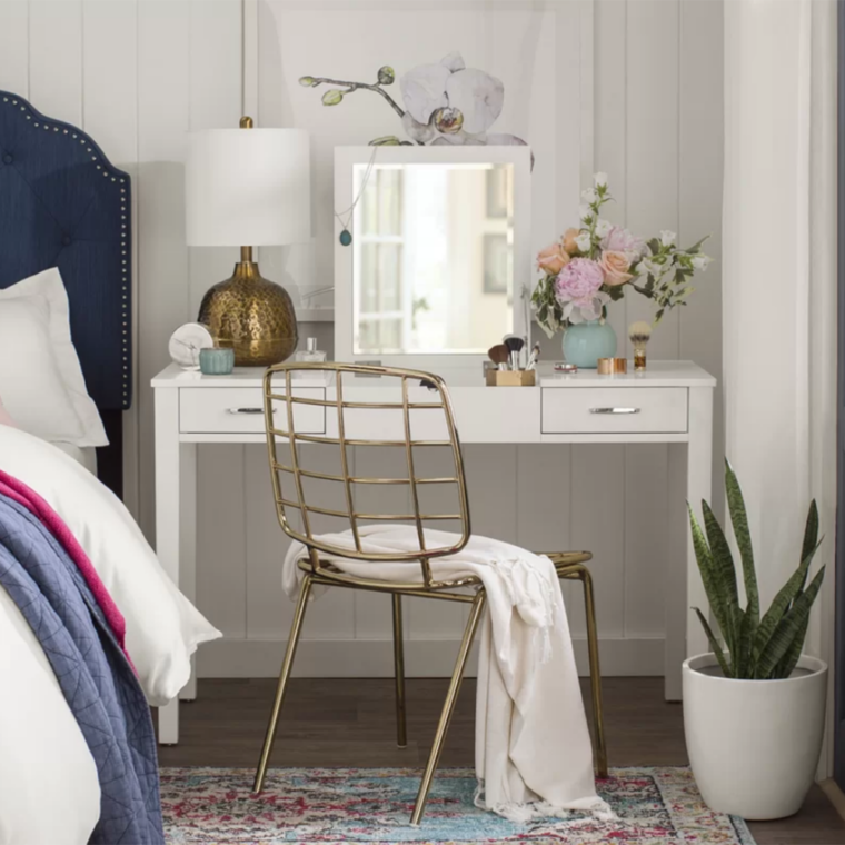 Posh Pollen Ainsley White Vanity Desk