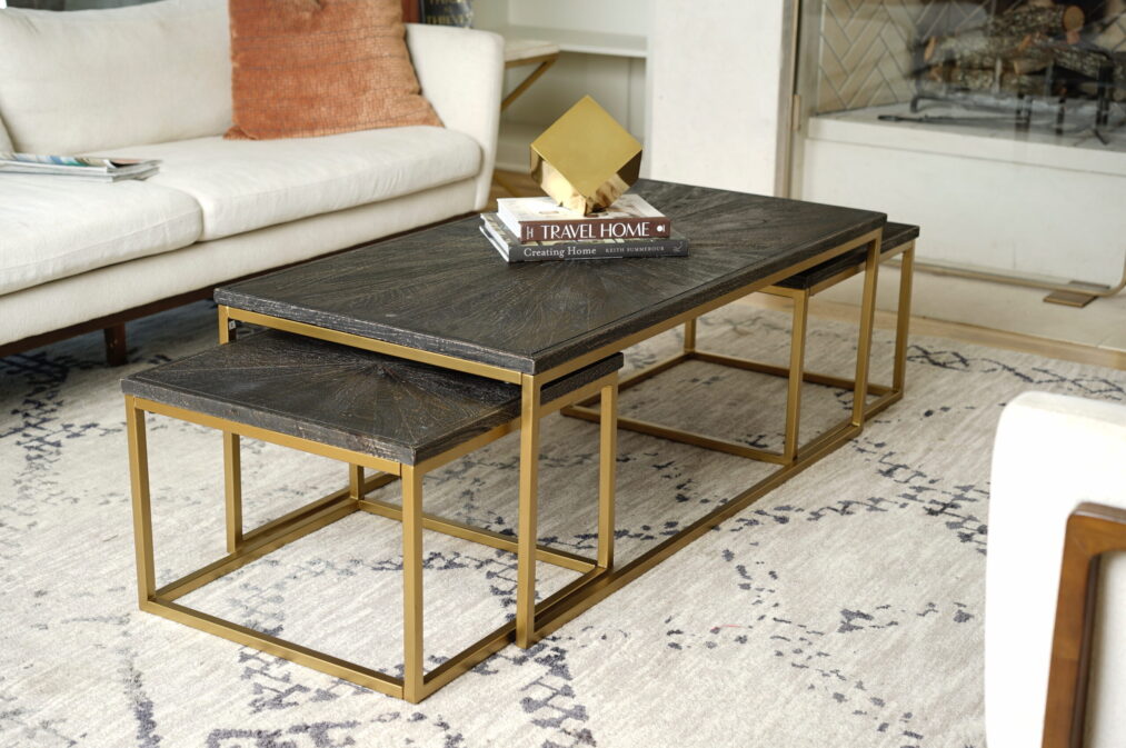 Lucy Coffee and Nesting Tables, Brass