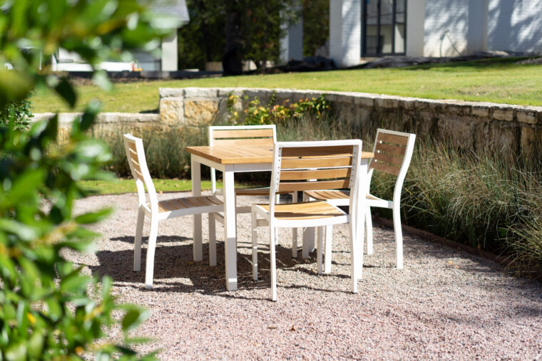 Catalina Teak Square Dining Table, White