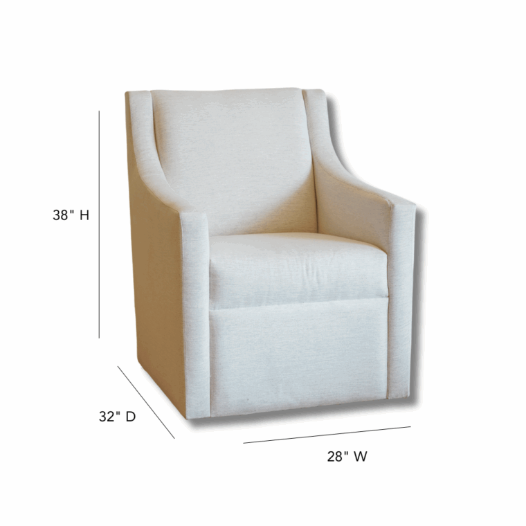 Kansas Swivel Accent Chair, White