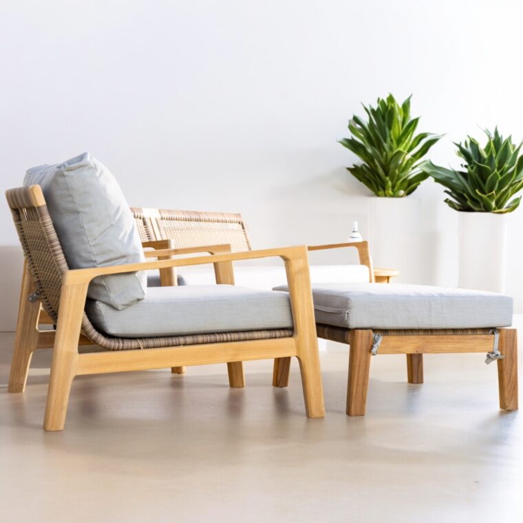 Maui Teak Outdoor Patio Lounge Chair