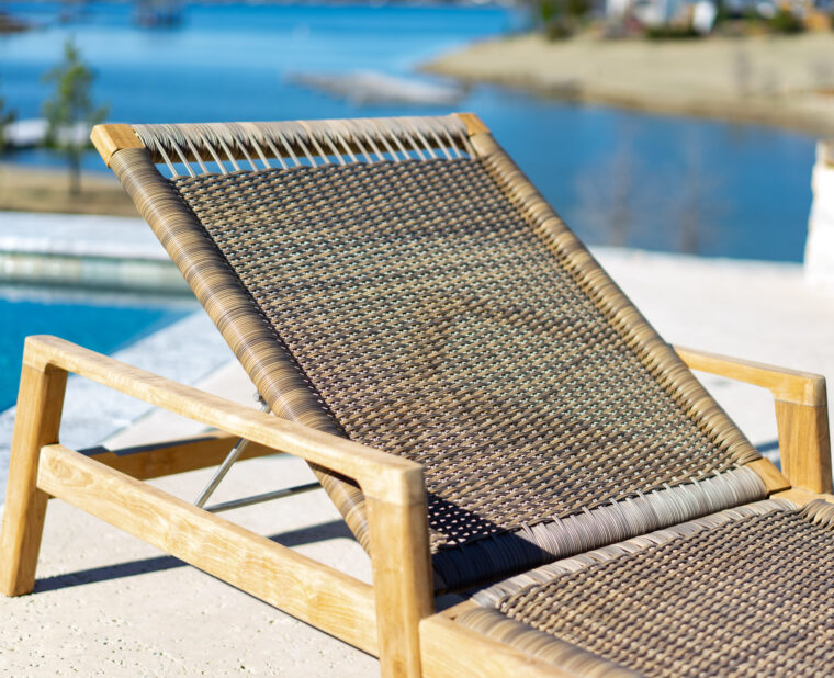Maui Teak Outdoor Patio Chaise Lounger