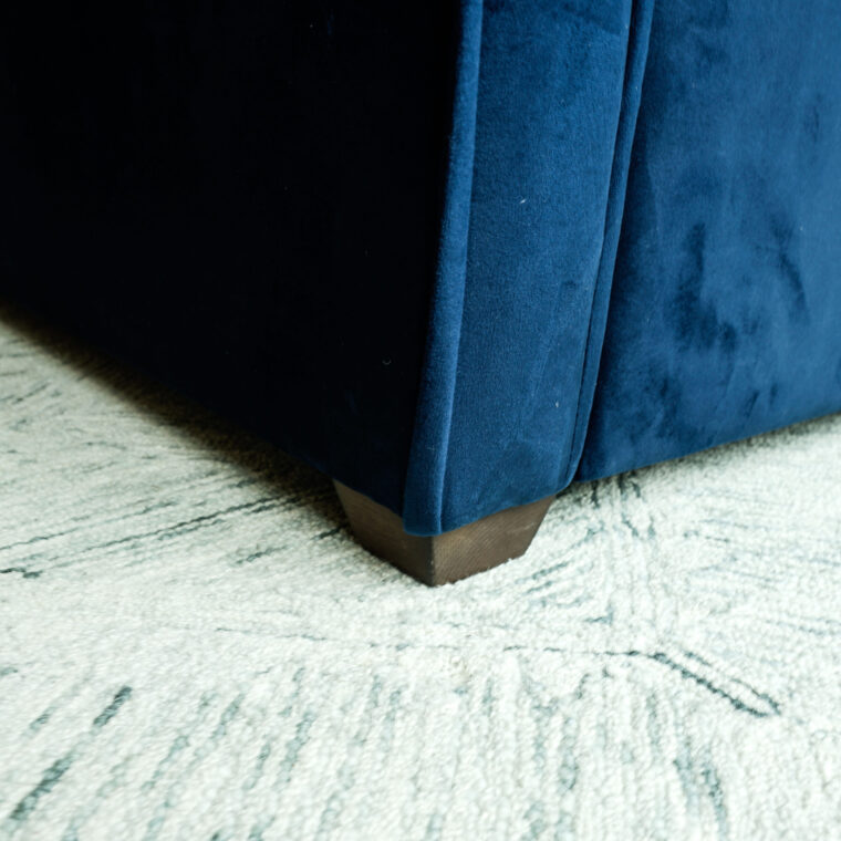 Uptown King Size Bed, Blue Velvet