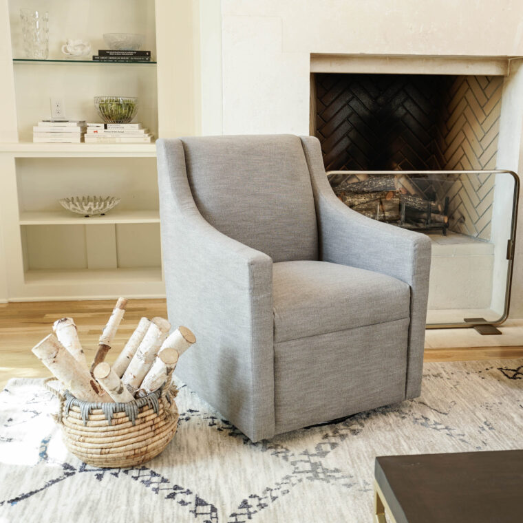 Kansas Swivel Accent Chair, Grey