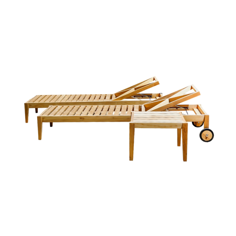 Clearwater 3-Piece Chaise Lounger & Side Table Set