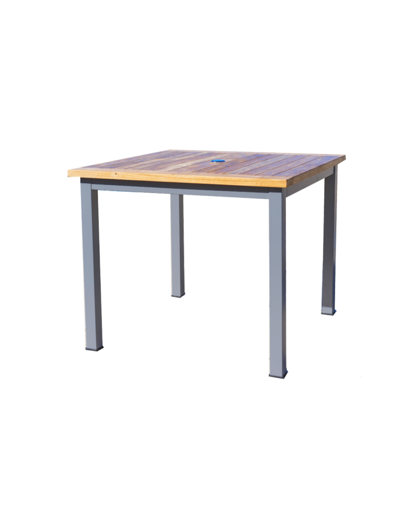 Catalina Teak Square Dining Table, Grey