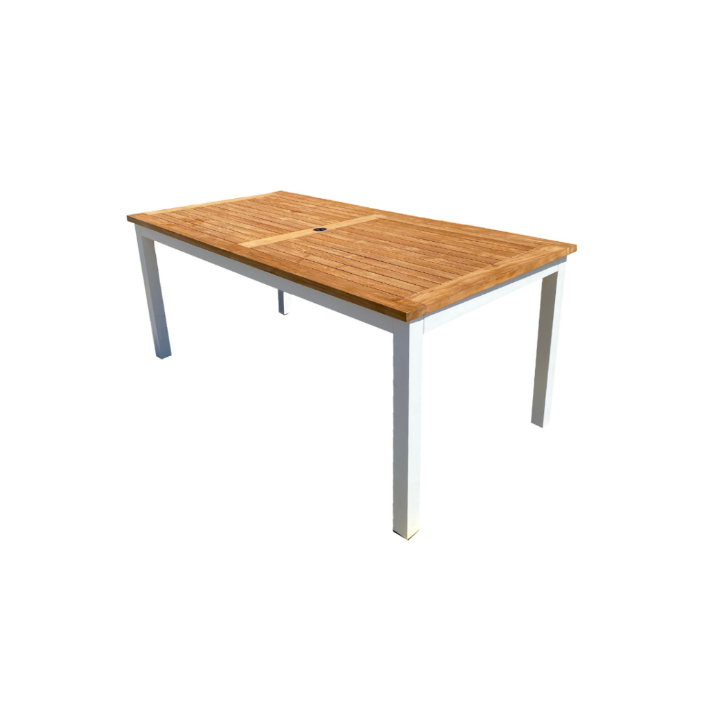 Catalina Teak Rectangle Dining Table, White