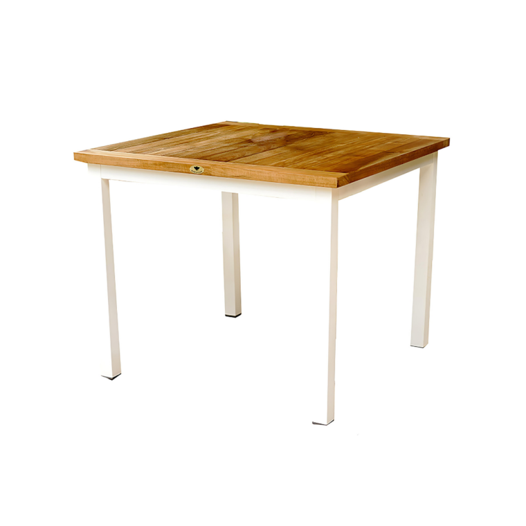 Catalina Teak Square Dining Table, White