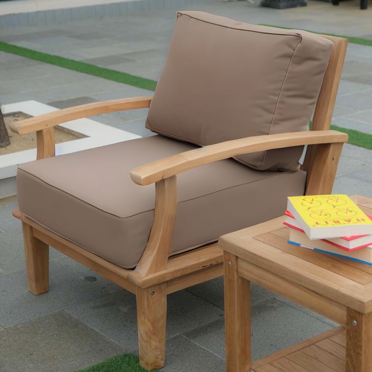 Pavilion Teak Lounge Chair, Tan