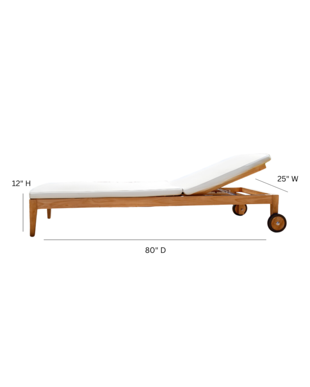 Clearwater Teak Sunbrella Chaise Lounger, White