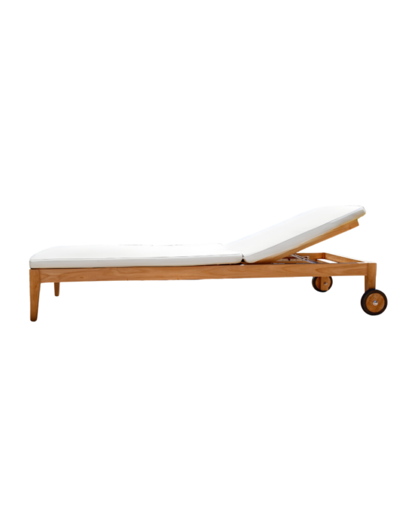 Clearwater Teak Sunbrella Chaise Lounger, White