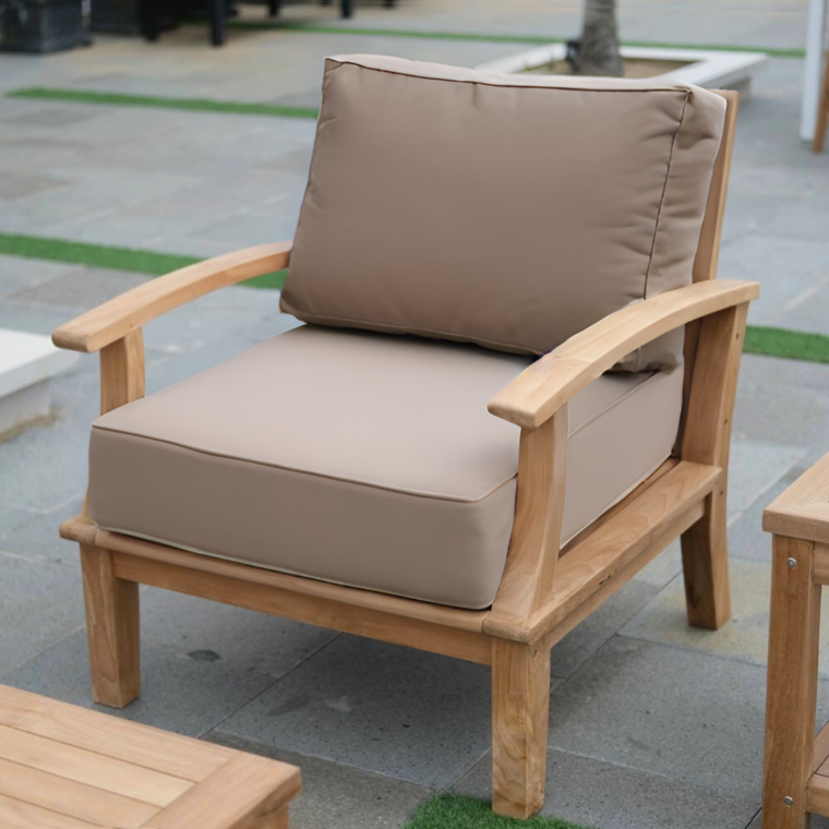 Pavilion Teak Lounge Chair, Tan