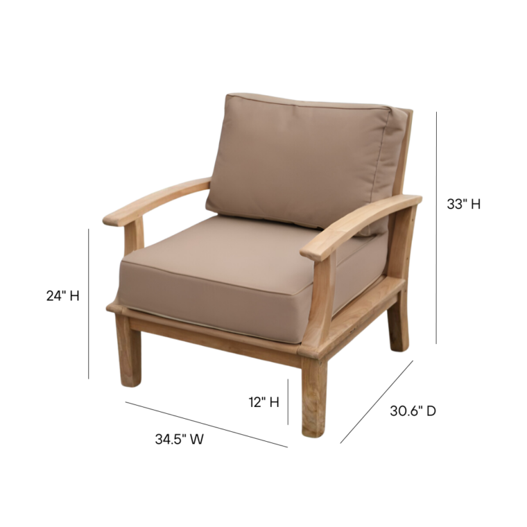 Pavilion Teak Lounge Chair, Tan