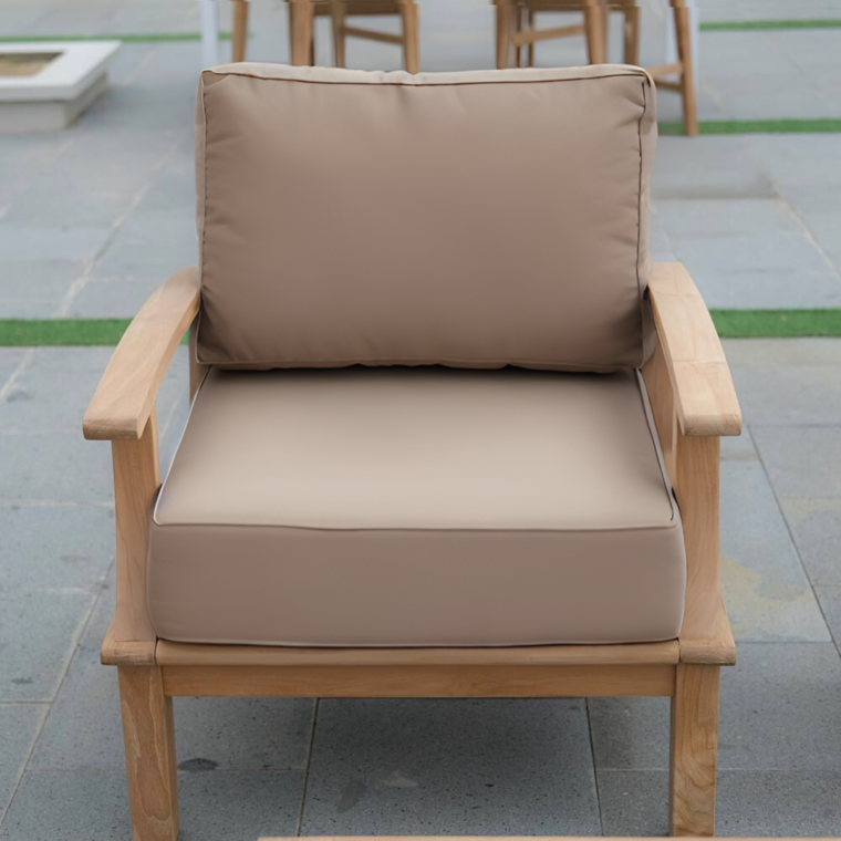 Pavilion Teak Lounge Chair, Tan