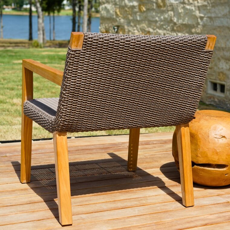 Glendale Teak and Wicker Lounge Chair